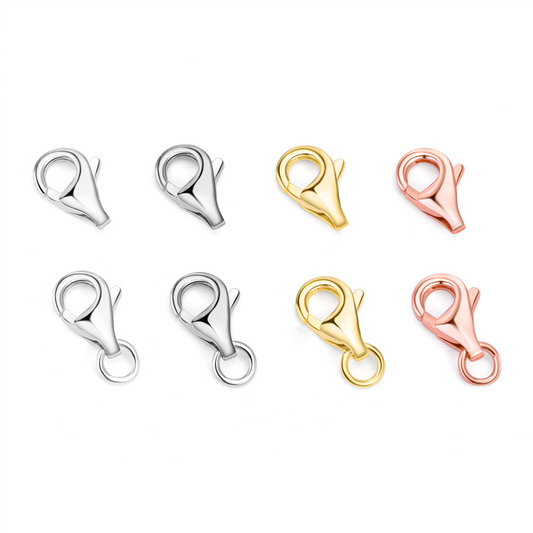 925 Sterling Silver Lobster Clasp 8mm 9mm 11mm For Jewelry DIY