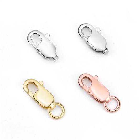 925 Sterling Silver Lobster Claw Clasp 8mm 10mm 11.7mm For Jewelry DIY