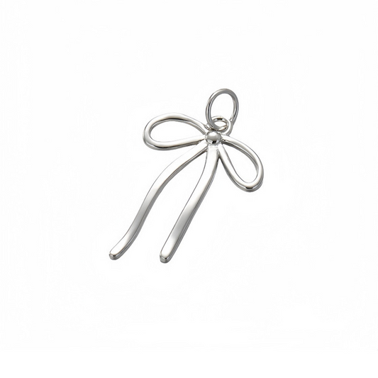 925 Sterling Silver Bow Knot Charm For Jewelry DIY
