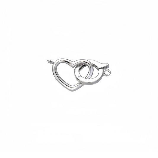 925 Sterling Silver Heart Clasp For Jewelry DIY