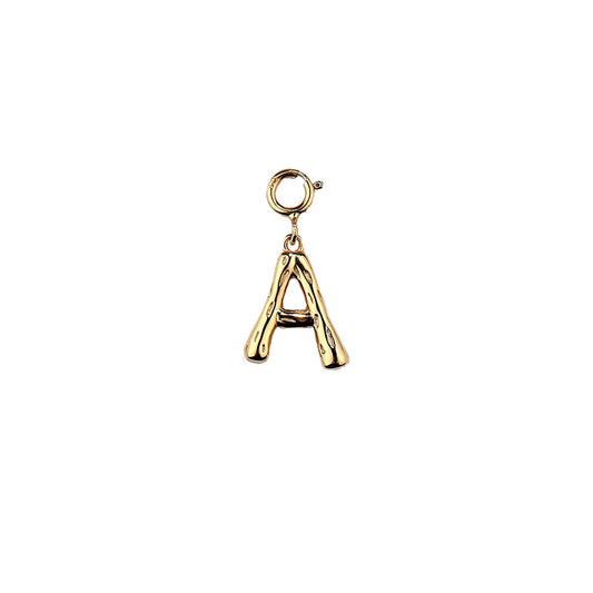 925 Sterling Silver Charm Letter A-Z With Spring Clasp For Necklace Jewelry DIY