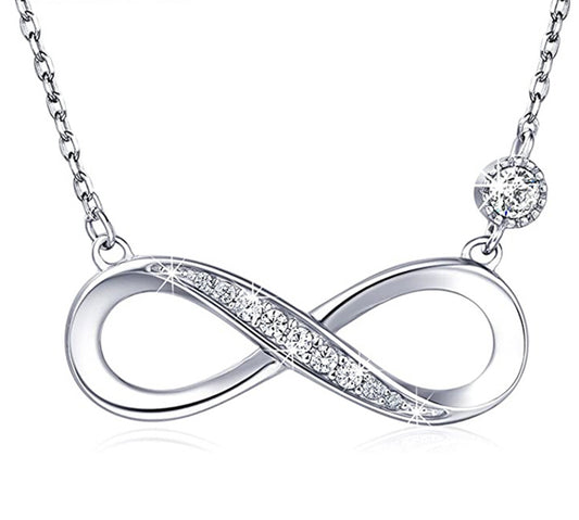 925 Sterling Silver Infinity Fashion Necklace