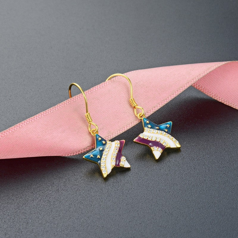 925 Sterling Silver Star Huggie Earrings