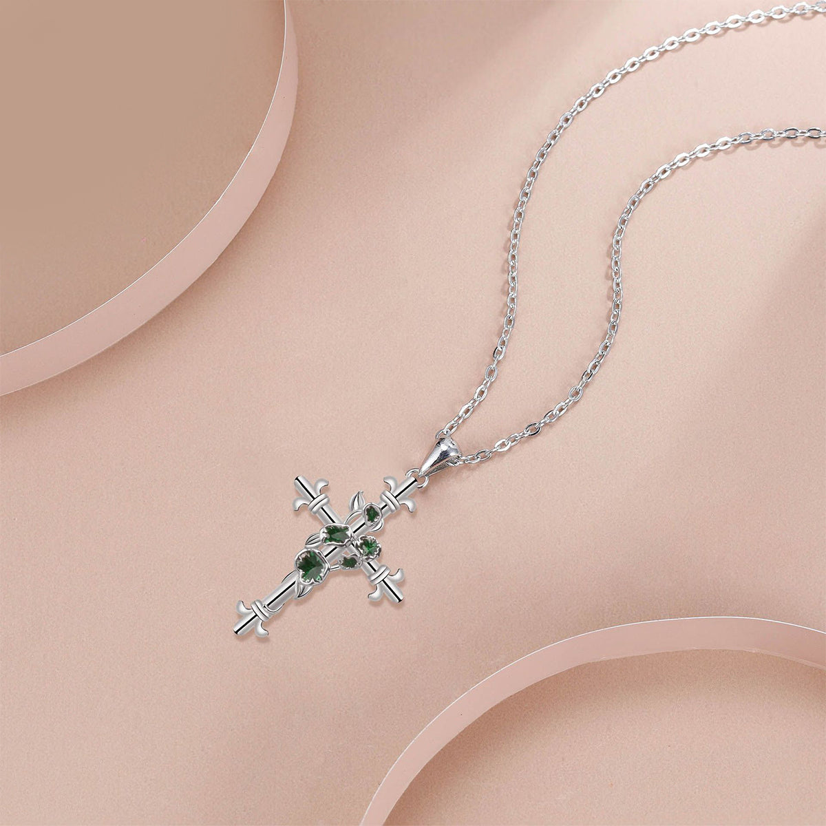 Copper With Silver Plated Cross Pendant Necklace