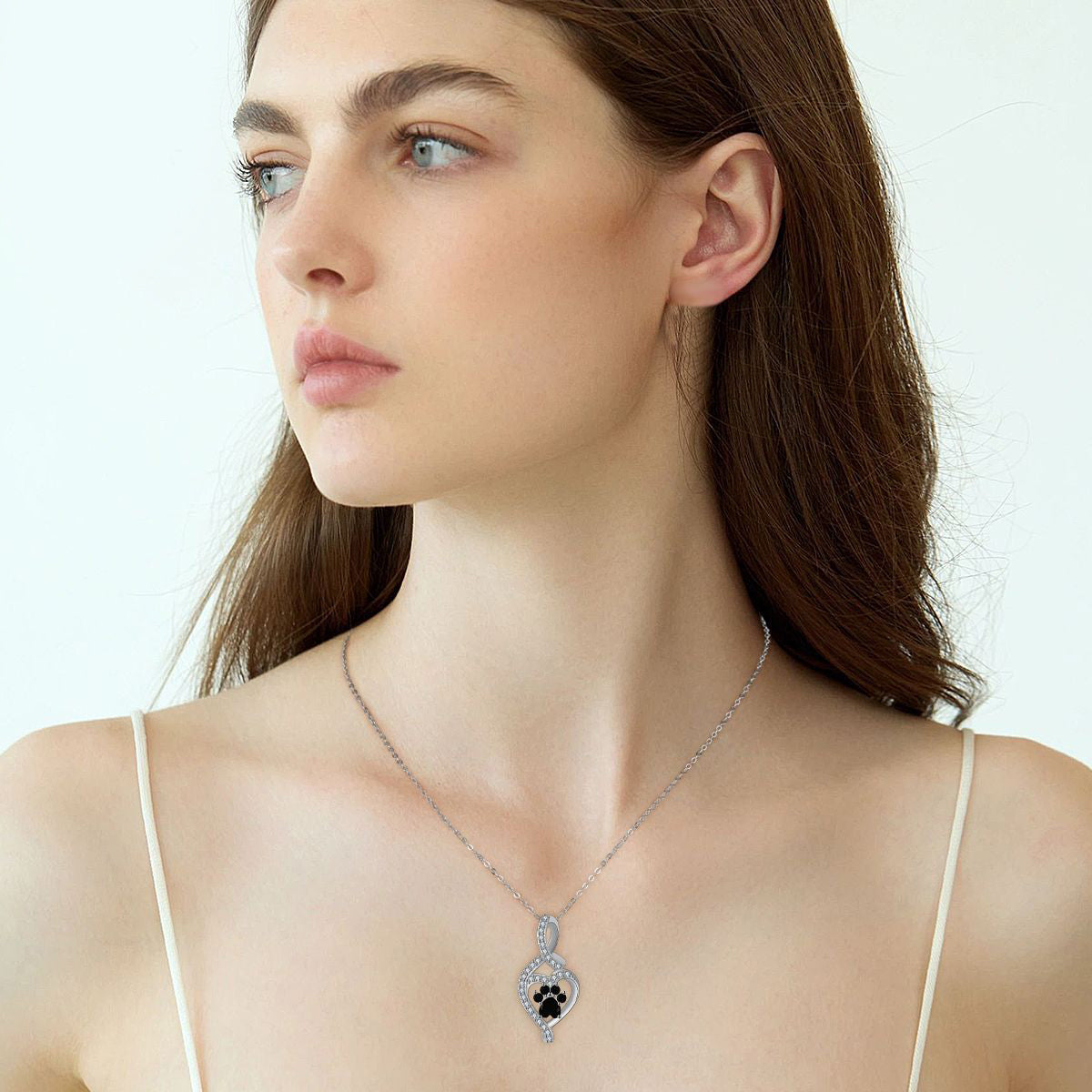 Copper With Silver Plated Paw Pendant Necklace for Women
