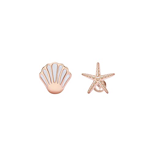 925 Sterling Silver Shell Stud Earrings for Children Girls with Screw Back Stud Earrings