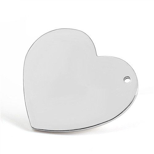 925 Sterling Silver Blank Heart Pendant For Jewelry DIY