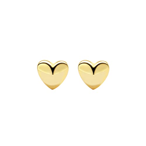 925 Sterling Silver Heart Stud Earrings for Children Girls with Screw Back Stud Earrings
