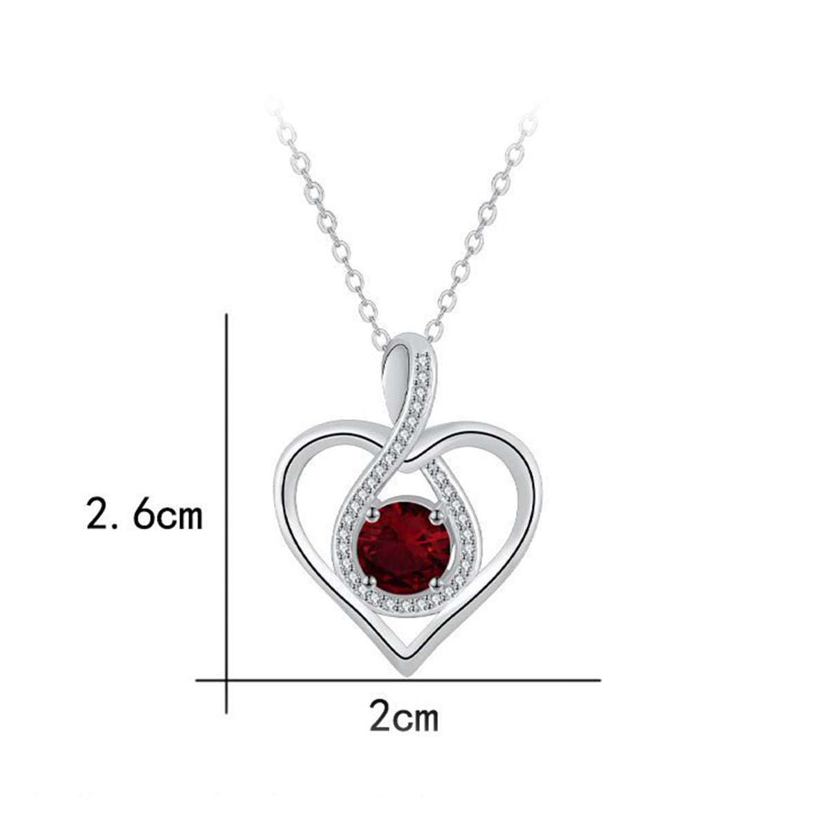 Copper With Silver Plated Heart Pendant Necklace for Women