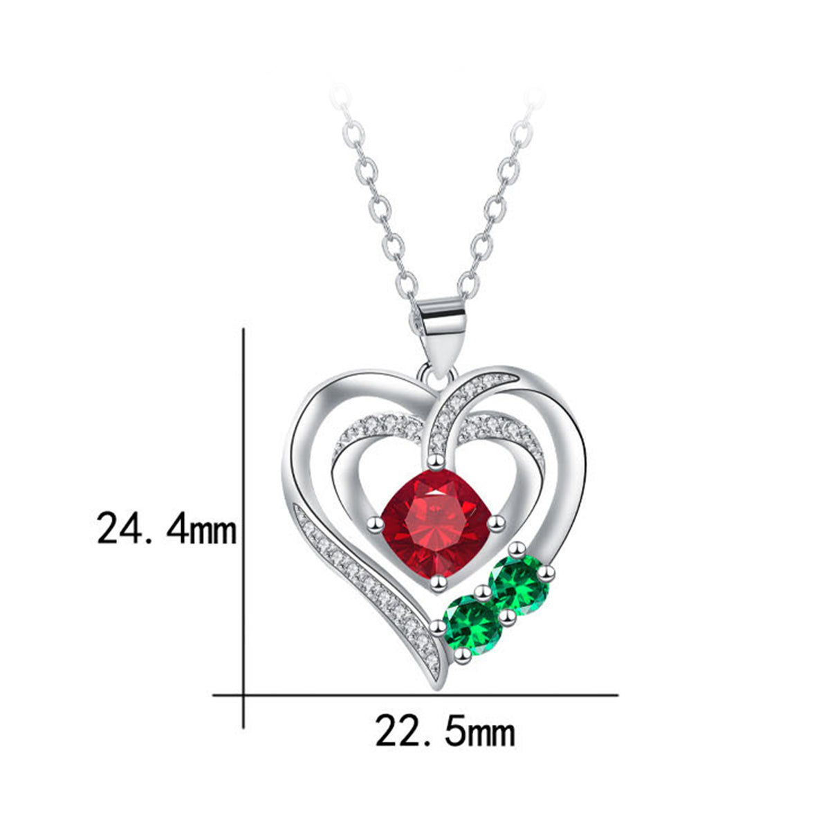 Copper With Silver Plated Heart Pendant Necklace