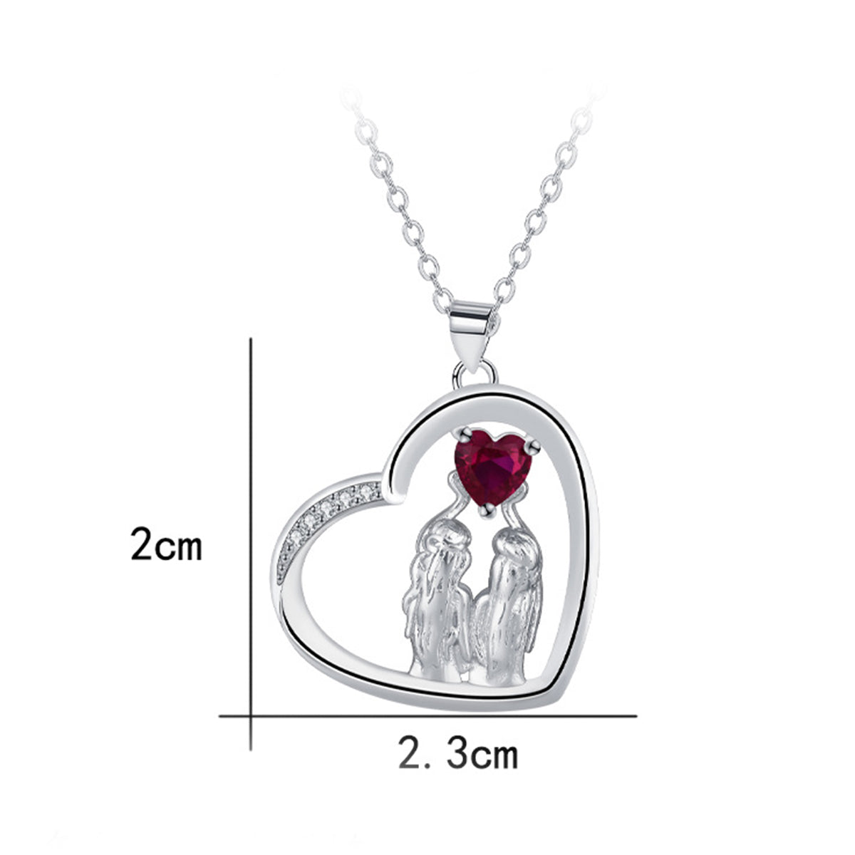 Copper With Silver Plated Heart Pendant Necklace