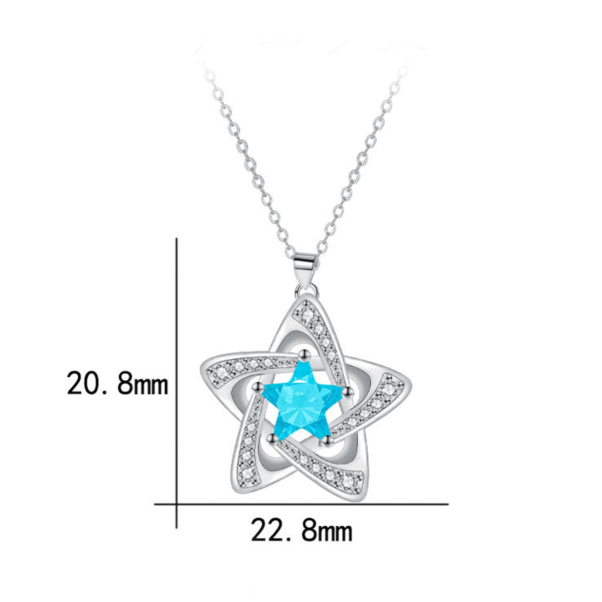 Copper With Silver Plated Star Pendant Necklace