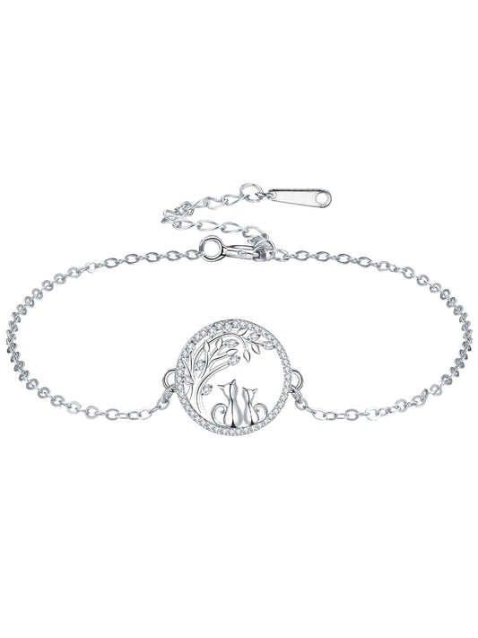 Cute Cat Design Bracelet, Fashionable Jewelry for Women & Girls, Trendy All-match & Exquisite Jewelry for Birthday Gift