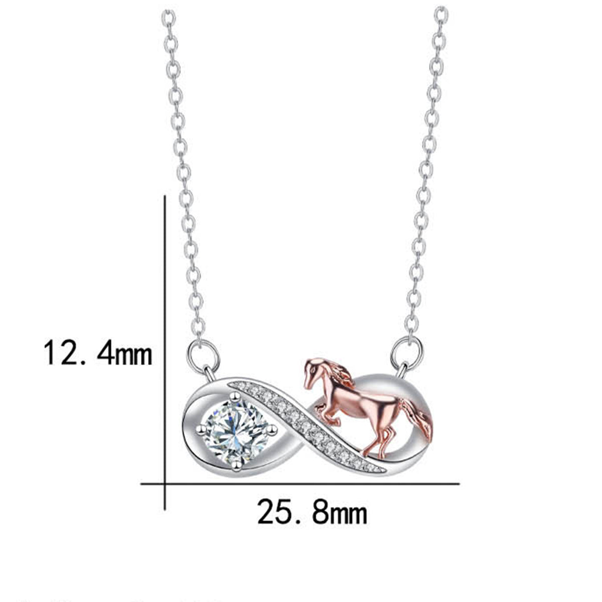 Copper With Silver/Rosegold Plated Infinity Pendant Necklace