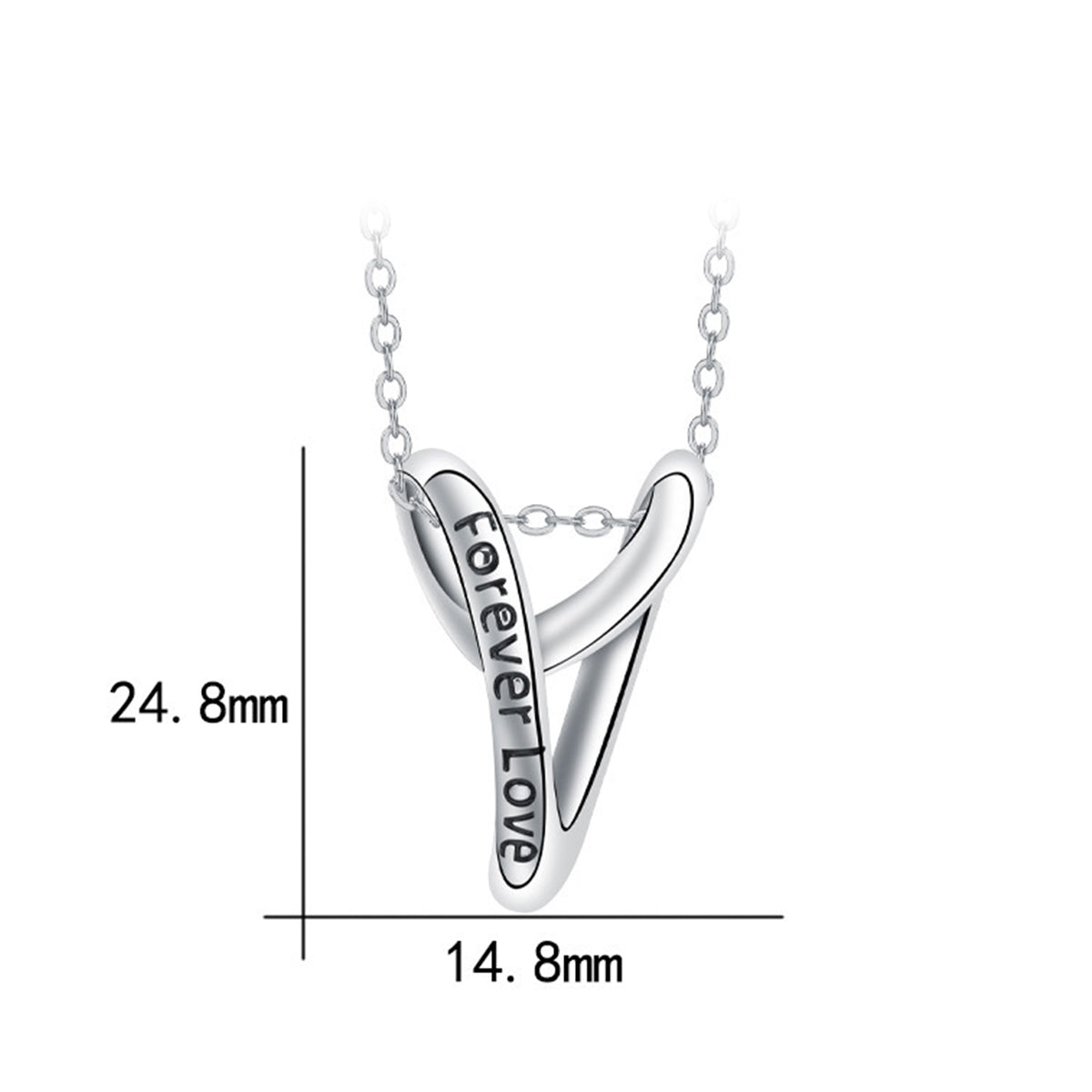 Copper With Silver Plated Forever Love Pendant Necklace