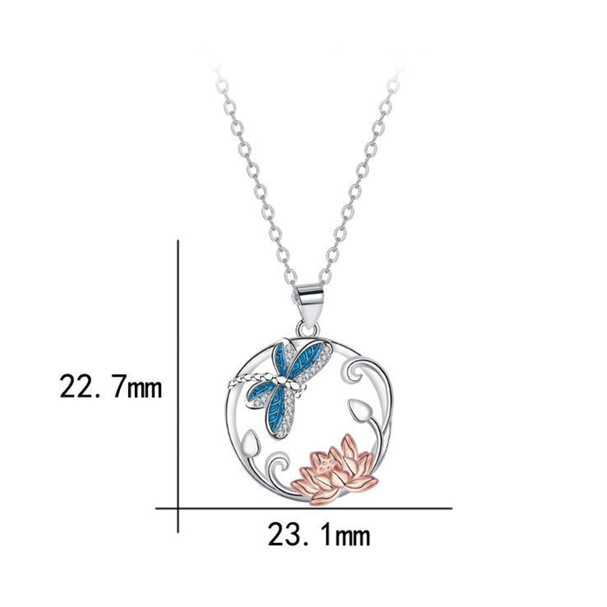 Copper With Silver/Rosegold Plated Flower Pendant Necklace