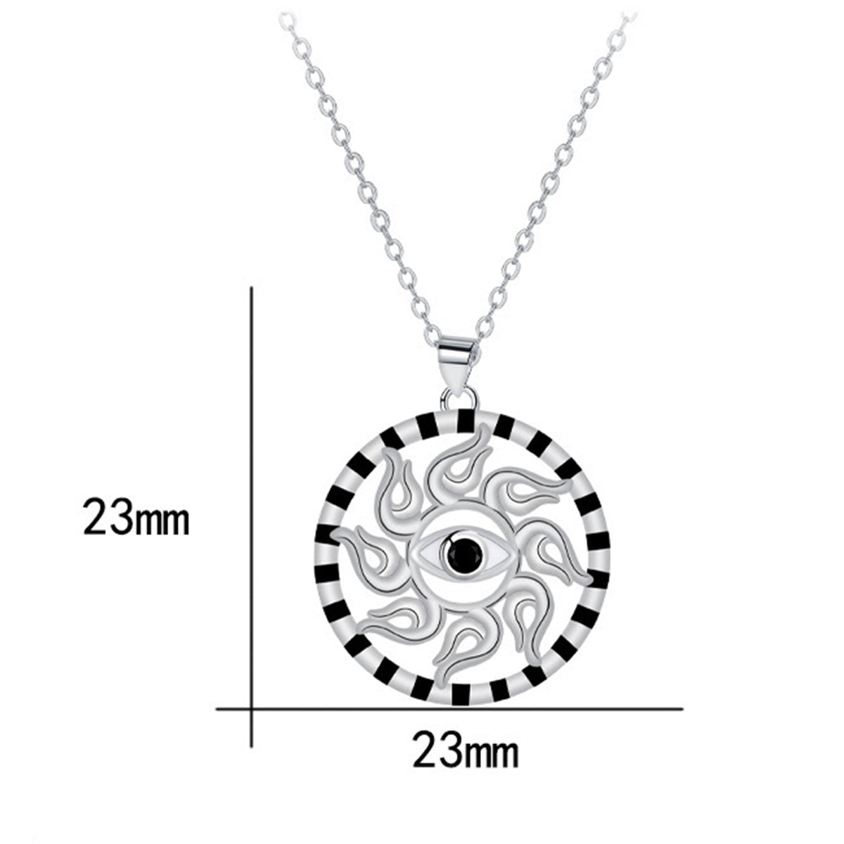 Copper With Silver Plated Circle Pendant Necklace