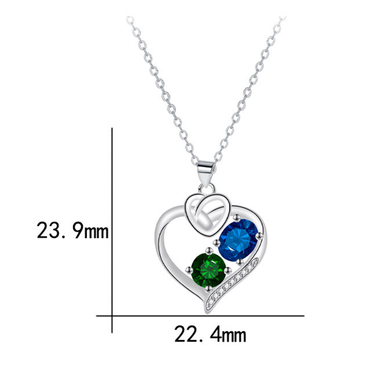 Copper With Silver Plated Heart Pendant Necklace