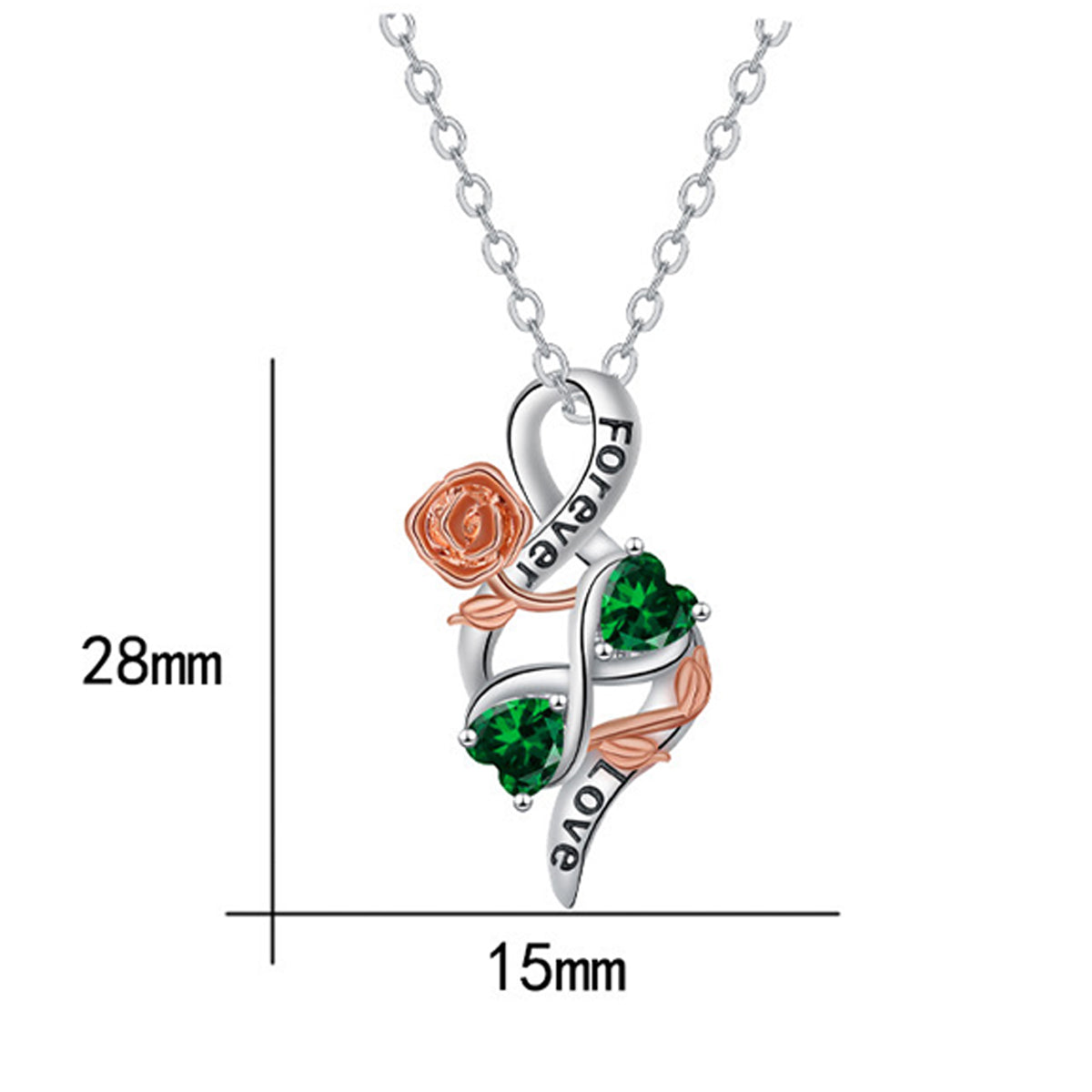 Copper With Silver/Rosegold Plated Heart Pendant Necklace