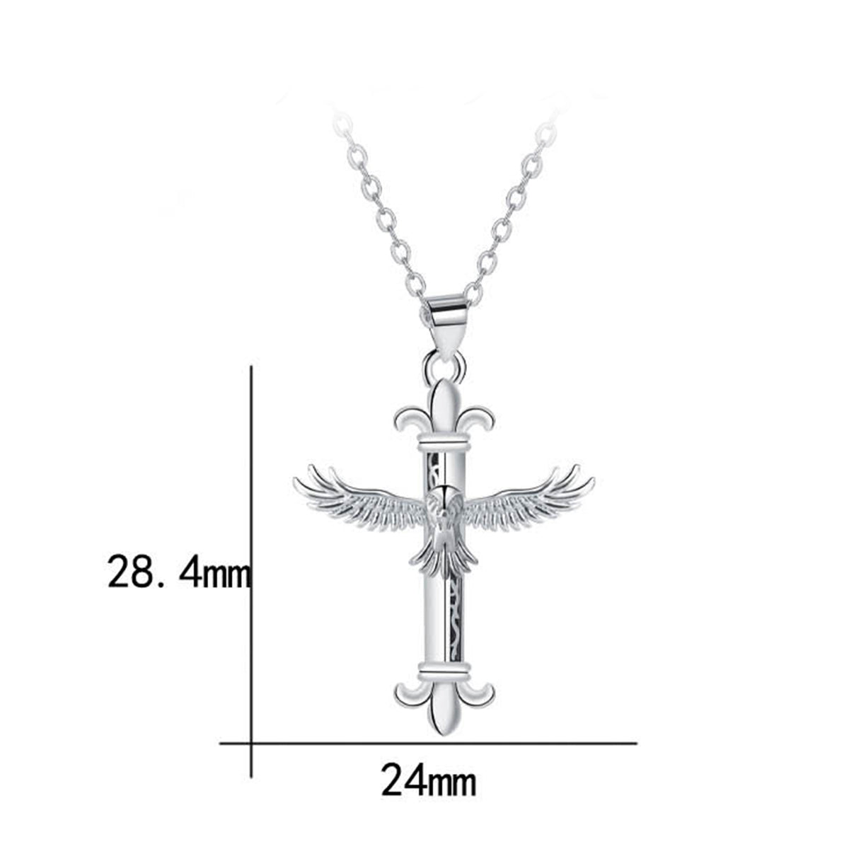 Copper With Silver Plated Cross Pendant Necklace