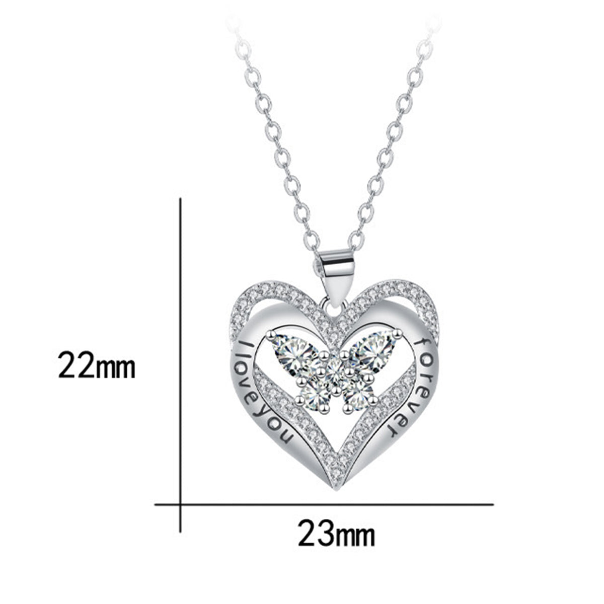 Copper With Silver Plated Heart Pendant Necklace