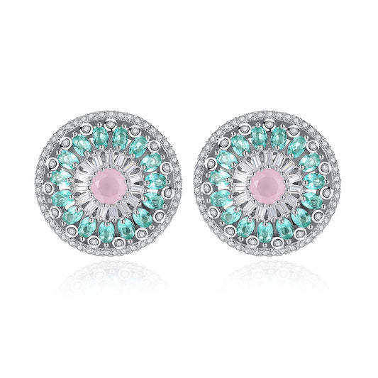 Copper With Silver Plated Fashion Jewelry Earrings