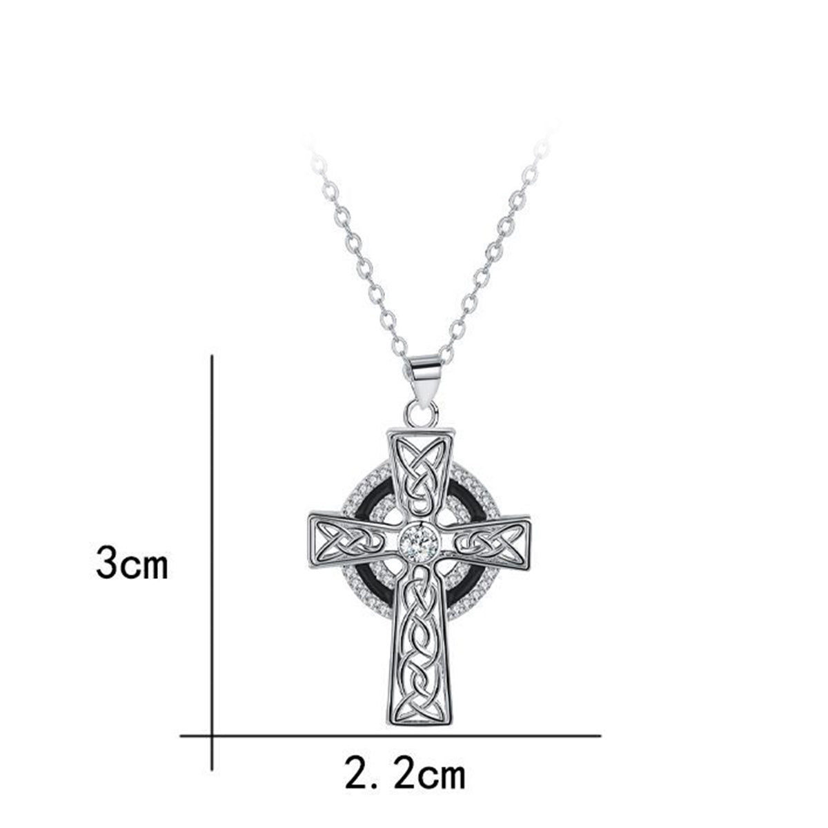 Copper With Silver Plated Cross Pendant Necklace for Women