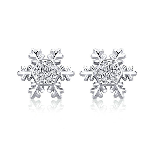 925 Sterling Silver Snowflake Fashion Earrings