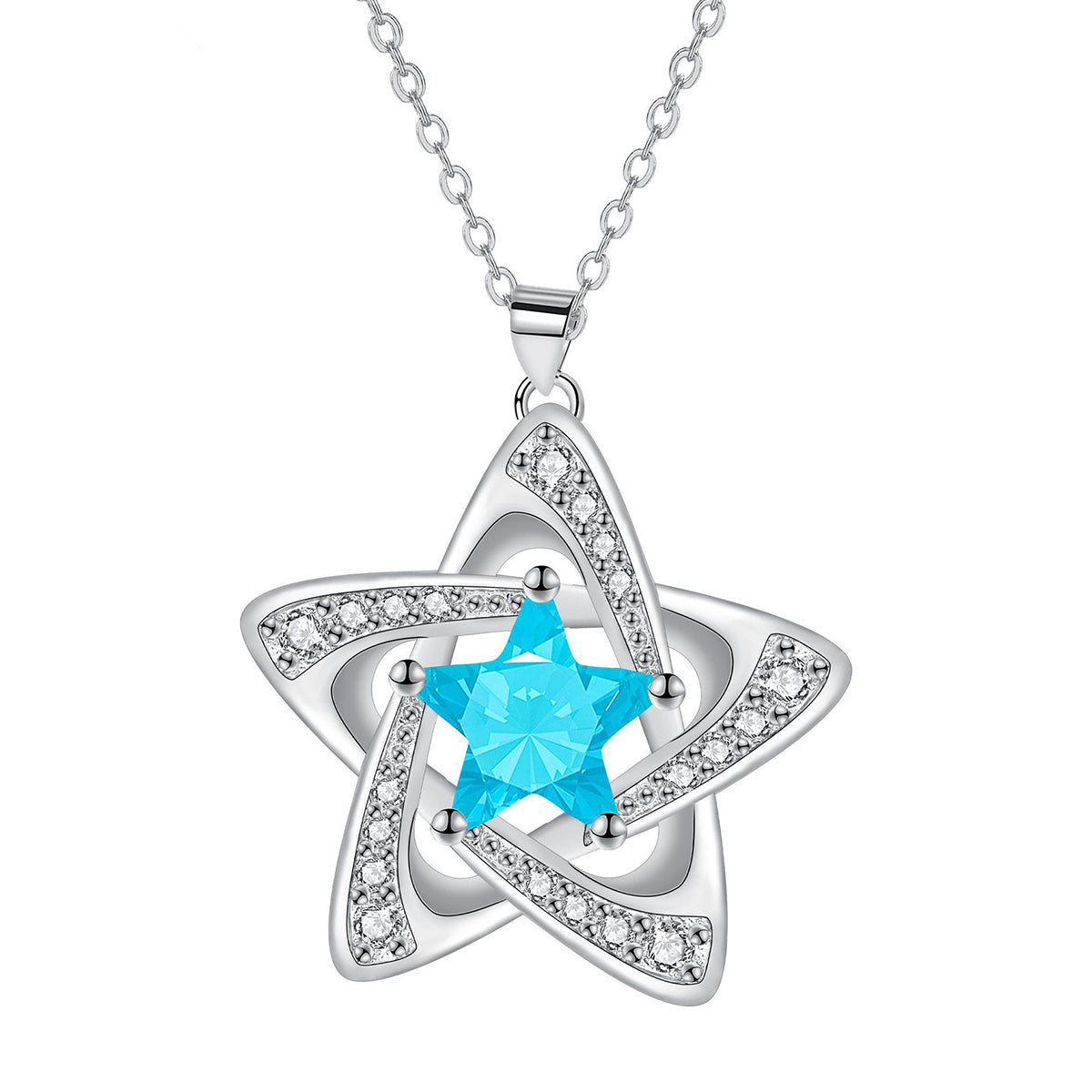 Copper With Silver Plated Star Pendant Necklace