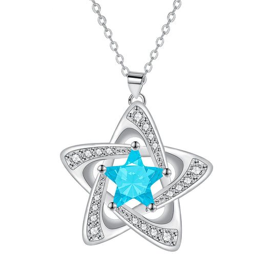 Copper With Silver Plated Star Pendant Necklace