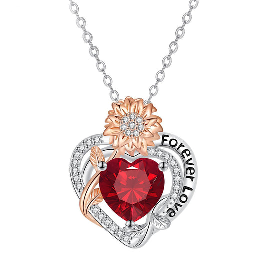 Copper With Silver/Rosegold Plated Heart Pendant Necklace