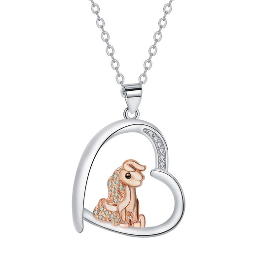 Copper With Silver Plated Heart Pendant Necklace