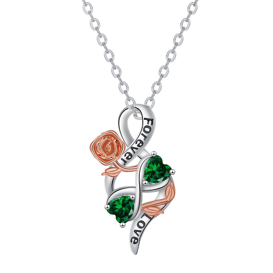 Copper With Silver/Rosegold Plated Heart Pendant Necklace