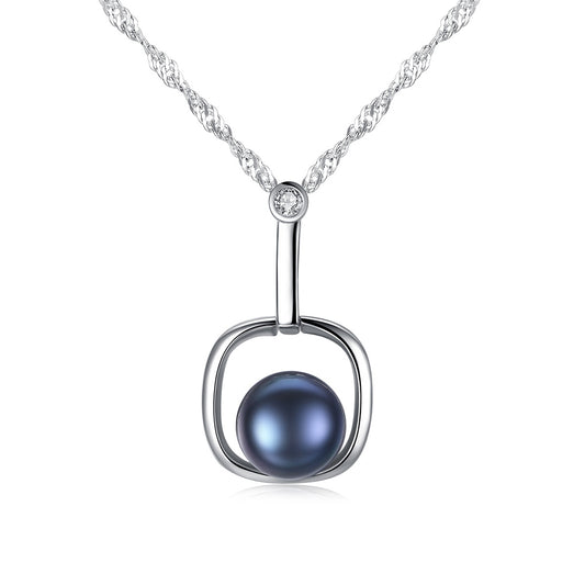 925 Sterling Silver Natural Pearl Drop Necklace Fashion Jewelry Gift for Women Girls