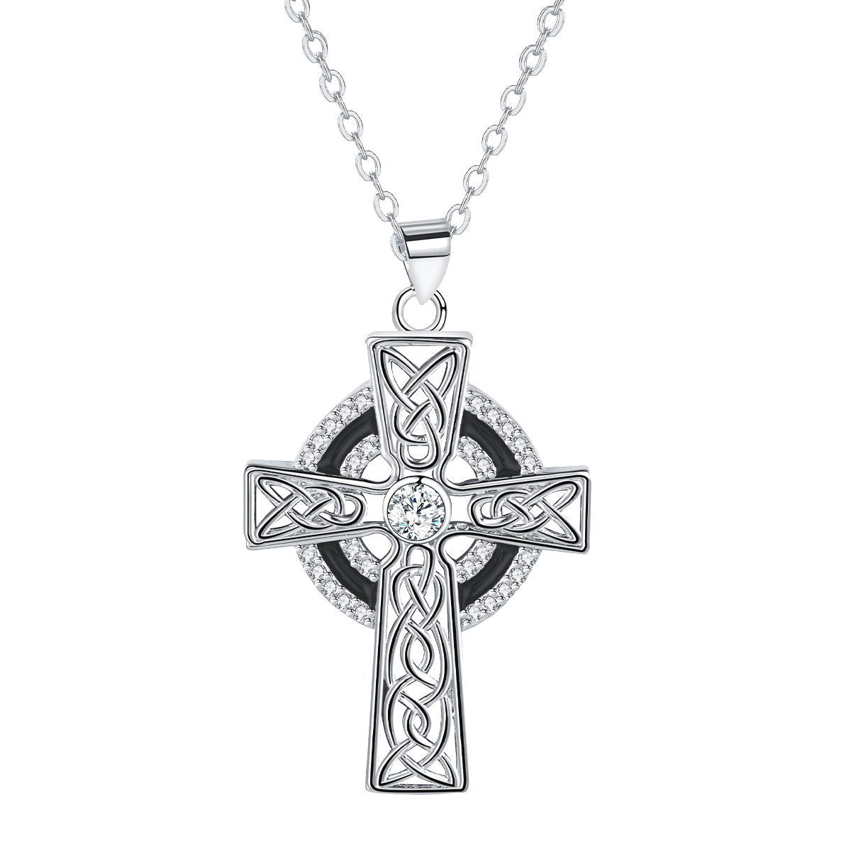 Copper With Silver Plated Cross Pendant Necklace for Women