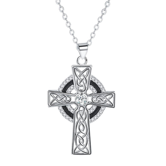 Copper With Silver Plated Cross Pendant Necklace for Women