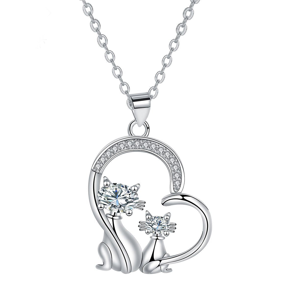 Copper With Silver Plated Heart Pendant Necklace