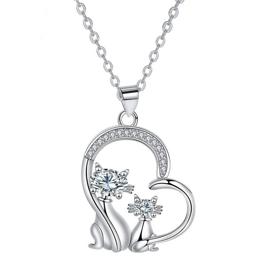 Copper With Silver Plated Heart Pendant Necklace