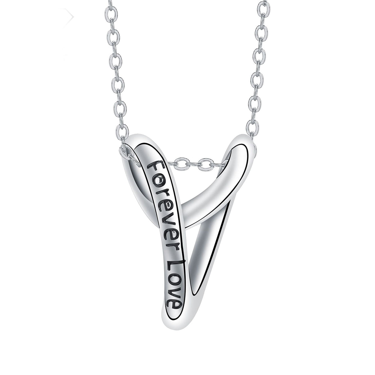 Copper With Silver Plated Forever Love Pendant Necklace
