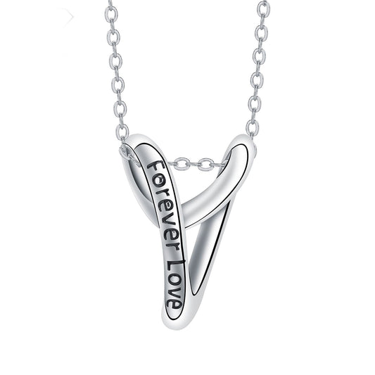 Copper With Silver Plated Forever Love Pendant Necklace