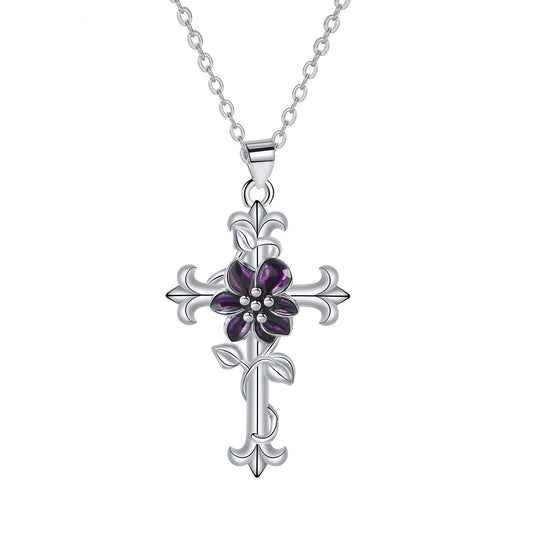 Copper With Silver Plated Cross Pendant Necklace