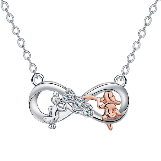 Copper With Silver/Rosegold Plated Infinity Pendant Necklace for Women