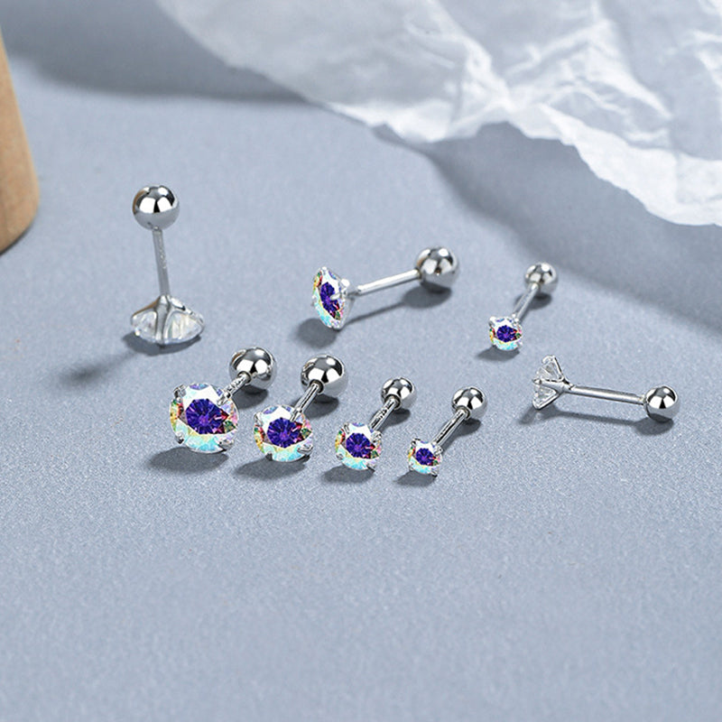 925 Sterling Silver Screw Back Stud Earrings