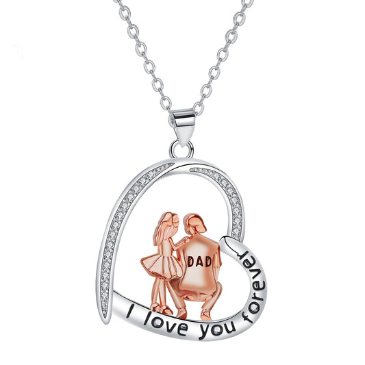 Copper With Silver/Rosegold Plated Heart Pendant Necklace