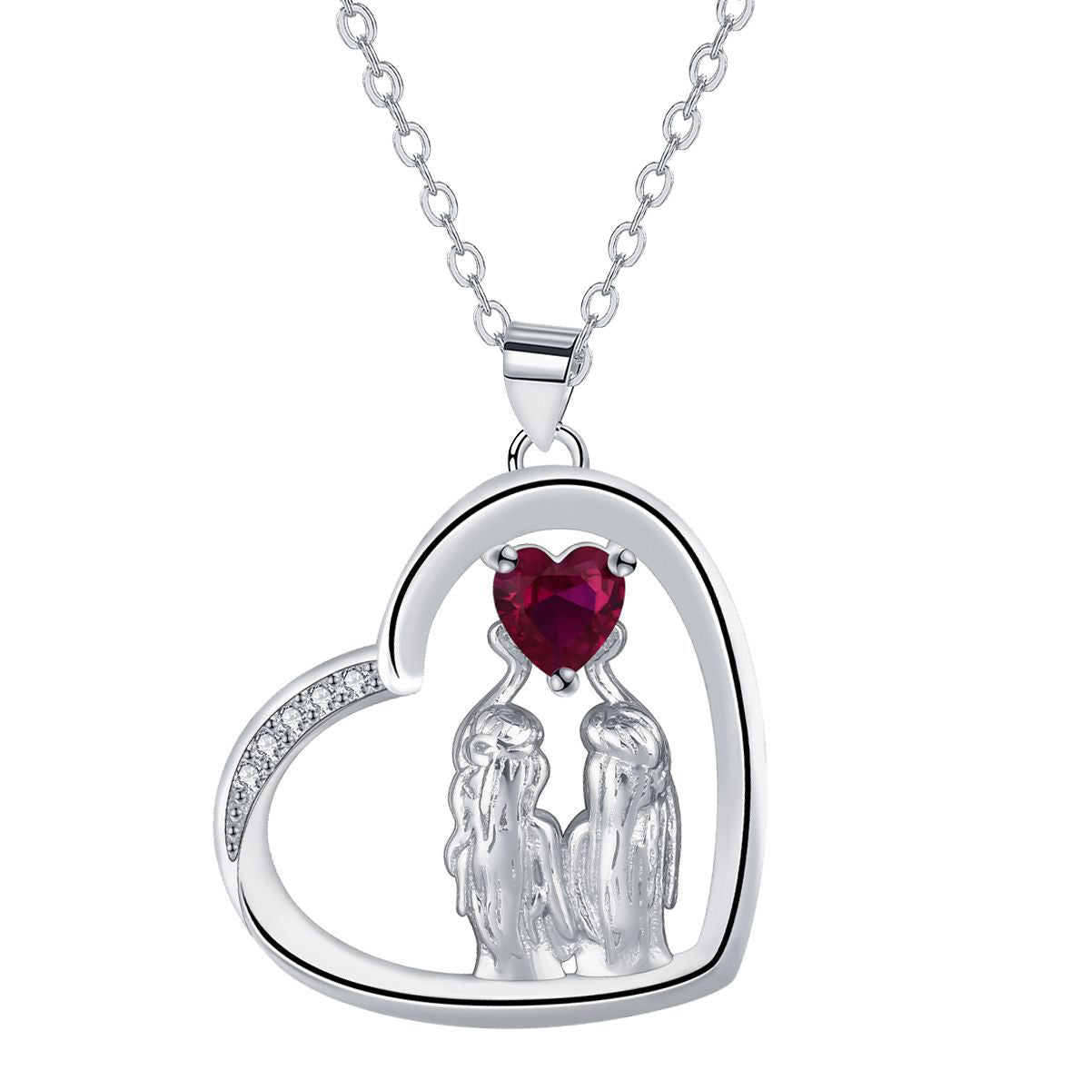 Copper With Silver Plated Heart Pendant Necklace
