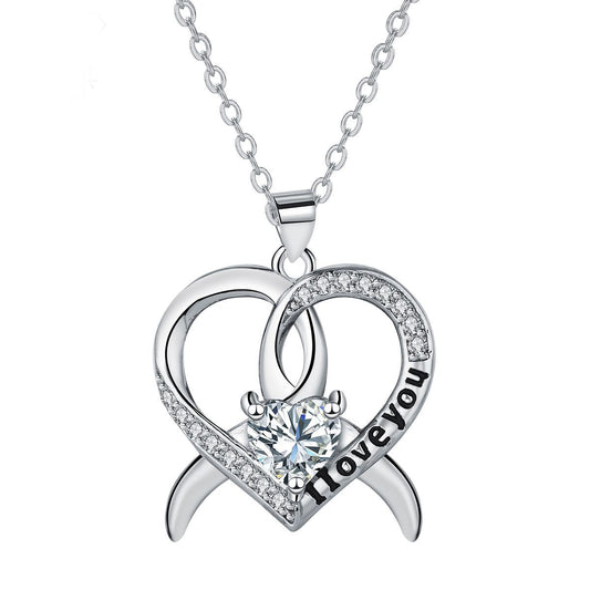 Copper With Silver Plated Heart Pendant Necklace for Women