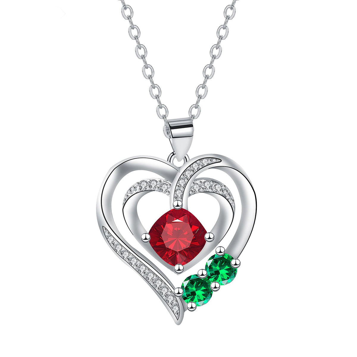 Copper With Silver Plated Heart Pendant Necklace