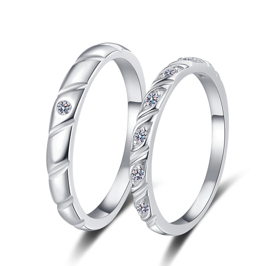 925 Sterling Silver Elegant Fashion Engagement Couple Rings