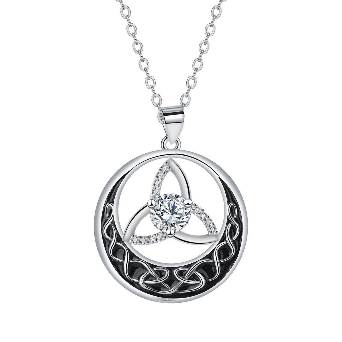 Copper With Silver Plated Celtic Knot Pendant Necklace