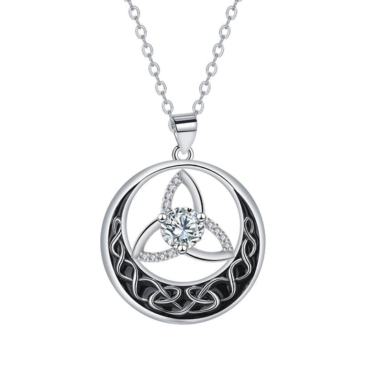 Copper With Silver Plated Celtic Knot Pendant Necklace